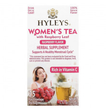 Травяные сборы и чаи Hyleys Tea, Женский чай с листьями малины, малина, 25 чайных пакетиков в фольгированной упаковке, по 1,5 г (0,05 унции)