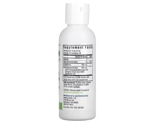 Seeking Health, Optimal Liposomal Glutathione, Original Mint, 500 mg, 4 fl oz (120 ml) Seeking Health, Optimal Liposomal Glutathione, Original Mint, 500 mg, 4 fl oz (120 ml)