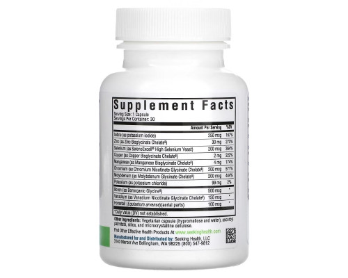 Seeking Health, Trace Minerals Complex, Iron Free, 30 Vegetarian Capsules Seeking Health, Trace Minerals Complex, Iron Free, 30 Vegetarian Capsules