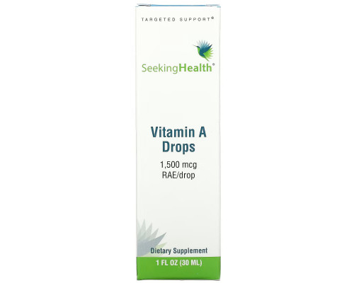 Seeking Health, Vitamin A Drops, 1,500 mcg RAE/Drop, 1 fl oz (30 ml) Seeking Health, Vitamin A Drops, 1,500 mcg RAE/Drop, 1 fl oz (30 ml)