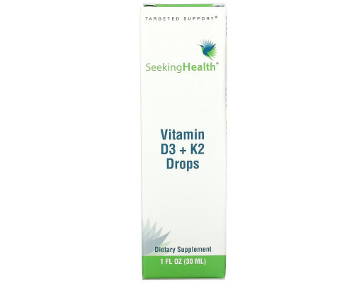 Seeking Health, Vitamin D3 + K2 Drops, 1 fl oz (30 ml) Seeking Health, Vitamin D3 + K2 Drops, 1 fl oz (30 ml)