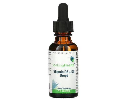 Seeking Health, Vitamin D3 + K2 Drops, 1 fl oz (30 ml) Seeking Health, Vitamin D3 + K2 Drops, 1 fl oz (30 ml)