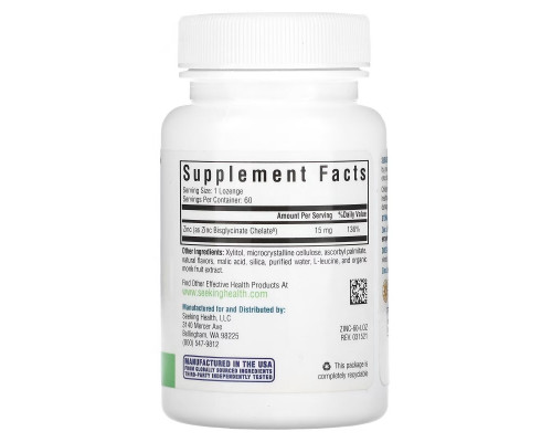 Seeking Health, Zinc Lozenge , 15 mg, 60 Lozenges Seeking Health, Zinc Lozenge , 15 mg, 60 Lozenges