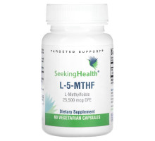 Seeking Health, L-5-MTHF, L-метилфолат, 25500 мкг DFE, 60 вегетарианских капсул