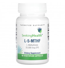 Seeking Health, L-5-MTHF, L-метилфолат, 25500 мкг DFE, 60 вегетарианских капсул