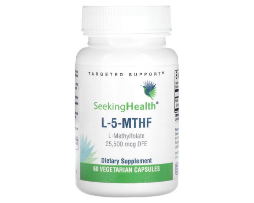 Seeking Health, L-5-MTHF, L-метилфолат, 25500 мкг DFE, 60 вегетарианских капсул Seeking Health, L-5-MTHF, L-метилфолат, 25500 мкг DFE, 60 вегетарианских капсул