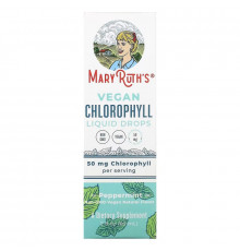 MaryRuth Organics, Vegan Chlorophyll Liquid Drops, перечная мята, 16,6 мг, 60 мл (2 жидк. Унции)