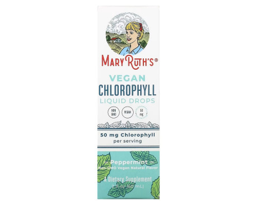 MaryRuth Organics, Vegan Chlorophyll Liquid Drops, перечная мята, 16,6 мг, 60 мл (2 жидк. Унции) MaryRuth Organics, Vegan Chlorophyll Liquid Drops, перечная мята, 16,6 мг, 60 мл (2 жидк. Унции)