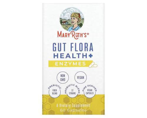 MaryRuth Organics, Gut Flora Health + Enzymes, 60 Capsules MaryRuth Organics, Gut Flora Health + Enzymes, 60 Capsules