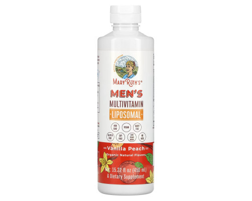 MaryRuth Organics, Men's Multivitamin Liposomal, Vanilla Peach, 15.22 fl oz (450 ml) MaryRuth Organics, Men's Multivitamin Liposomal, Vanilla Peach, 15.22 fl oz (450 ml)