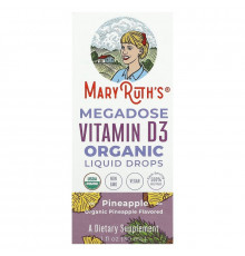 MaryRuth Organics, Megadose Vitamin D3 Organic Liquid Drops, Pineapple , 1 fl oz (30 ml)