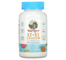 MaryRuth Organics, K2 + D3 Calcium Gummies, Peach, Mango and Apricot, 60 Gummies