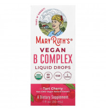 MaryRuth Organics, Vegan B Complex Liquid Drops, Tart Cherry, 1 fl oz (30 ml)