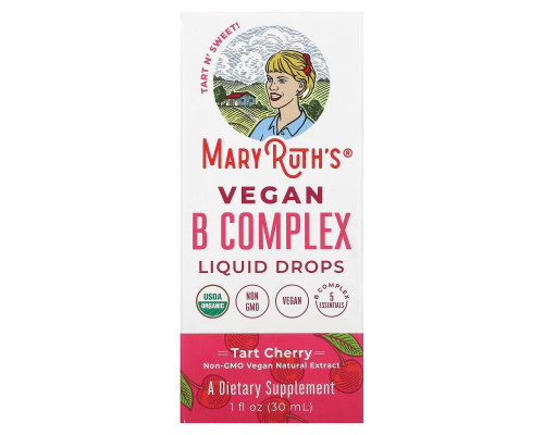 MaryRuth Organics, Vegan B Complex Liquid Drops, Tart Cherry, 1 fl oz (30 ml) MaryRuth Organics, Vegan B Complex Liquid Drops, Tart Cherry, 1 fl oz (30 ml)