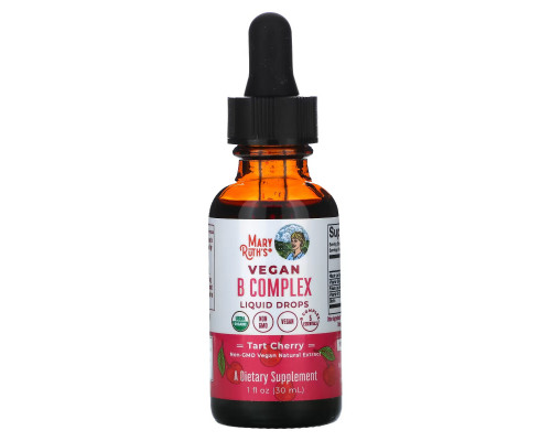 MaryRuth Organics, Vegan B Complex Liquid Drops, Tart Cherry, 1 fl oz (30 ml) MaryRuth Organics, Vegan B Complex Liquid Drops, Tart Cherry, 1 fl oz (30 ml)