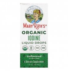 MaryRuth Organics, Organic Iodine Liquid Drops, Unflavored, 1 fl oz (30 ml)