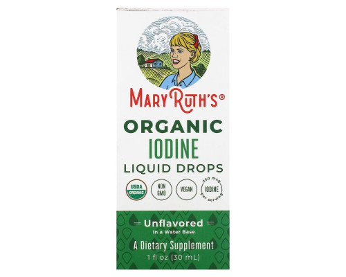 MaryRuth Organics, Organic Iodine Liquid Drops, Unflavored, 1 fl oz (30 ml) MaryRuth Organics, Organic Iodine Liquid Drops, Unflavored, 1 fl oz (30 ml)