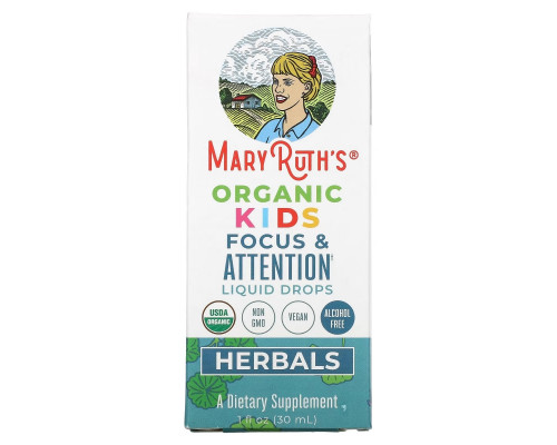 MaryRuth Organics, Herbals, Organic Kids Focus & Attention Liquid Drops, 1 fl oz (30 ml) MaryRuth Organics, Herbals, Organic Kids Focus & Attention Liquid Drops, 1 fl oz (30 ml)