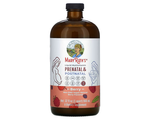 MaryRuth Organics, Liquid Multivitamin Prenatal & Postnatal, Berry, 32 fl oz (946 ml) MaryRuth Organics, Liquid Multivitamin Prenatal & Postnatal, Berry, 32 fl oz (946 ml)