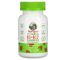 MaryRuth Organics, Жевательные мармеладки с витаминами D3 и B12, на основе пектина, клубника, 60 жевательных таблеток