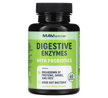 MAV Nutrition, Digestive Enzymes with Powerful Probiotic Strains, 60 Vegetable Capsules