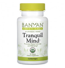 Улучшение памяти и работы мозга Banyan Botanicals, Tranquil Mind, 90 таблеток