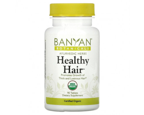 Для здоровья кожи Banyan Botanicals, Здоровые волосы, 90 таблеток Для здоровья кожи Banyan Botanicals, Здоровые волосы, 90 таблеток