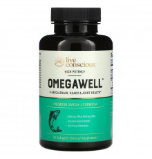 Live Conscious, OmegaWell, High Potency, 60 Softgels