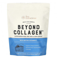 Для волос и ногтей Live Conscious, Beyond Collagen, с биотином и витамином C, 427 г (15 унций)