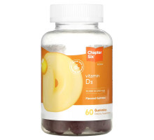 Chapter Six, Vitamin D3, Flavored, 5,000 IU (125 mcg), 60 Gummies