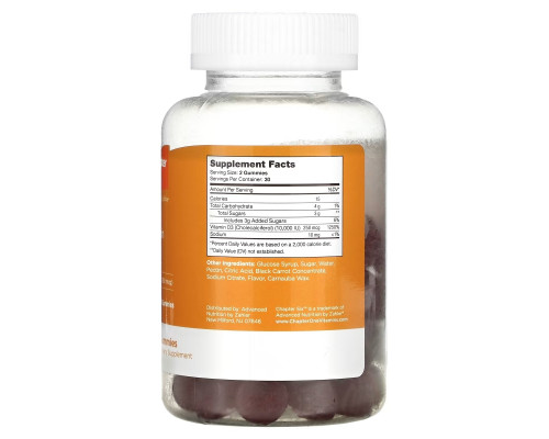 Chapter Six, Vitamin D3, Flavored, 5,000 IU (125 mcg), 60 Gummies Chapter Six, Vitamin D3, Flavored, 5,000 IU (125 mcg), 60 Gummies