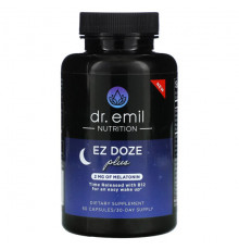 Для здорового сна Dr. Emil Nutrition, EZ DOZE Plus Melatonin, 60 капсул