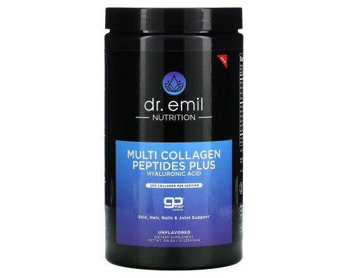Dr. Emil Nutrition, Multi Collagen Peptides Plus Hyaluronic Acid Powder, Unflavored, 316.5 g Dr. Emil Nutrition, Multi Collagen Peptides Plus Hyaluronic Acid Powder, Unflavored, 316.5 g