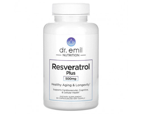 Ресвератрол Dr. Emil Nutrition, Ресвератрол плюс, 250 мг, 60 капсул Ресвератрол Dr. Emil Nutrition, Ресвератрол плюс, 250 мг, 60 капсул