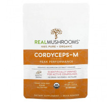 Грибы Real Mushrooms, Cordyceps-M, органический экстракт грибов в порошке, 60 г (2,12 унции)