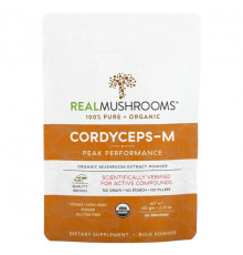 Грибы Real Mushrooms, Cordyceps-M, органический экстракт грибов в порошке, 60 г (2,12 унции)