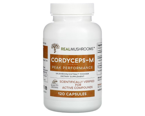 Real Mushrooms, Cordycep-M, Peak Performance, 120 Capsules Real Mushrooms, Cordycep-M, Peak Performance, 120 Capsules