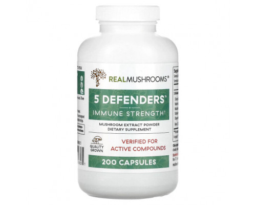 Грибы 5 Defenders®, Mushroom Extract Powder, 200 Capsules Грибы 5 Defenders®, Mushroom Extract Powder, 200 Capsules