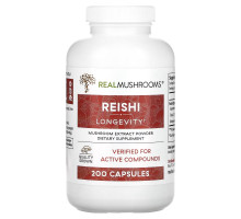 Real Mushrooms, Reishi, Mushroom Extract Powder, 200 Capsules
