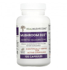 Грибы Mushroom D2Z, Vitamin D & Zinc, 120 Capsules