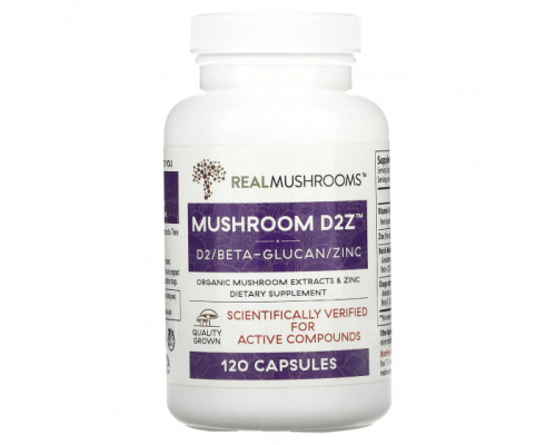Грибы Mushroom D2Z, Vitamin D & Zinc, 120 Capsules Грибы Mushroom D2Z, Vitamin D & Zinc, 120 Capsules