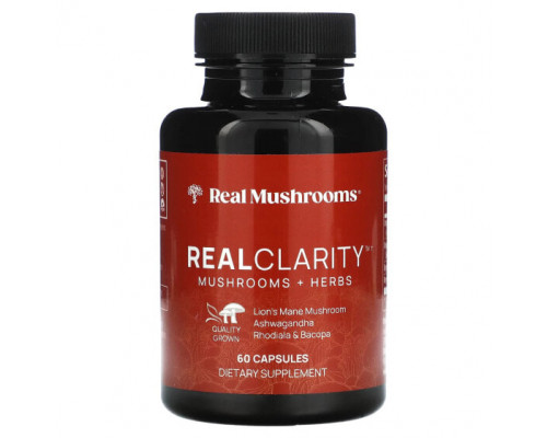 Грибы Real Mushrooms, RealClarity, грибы и травы`` 60 капсул Грибы Real Mushrooms, RealClarity, грибы и травы`` 60 капсул
