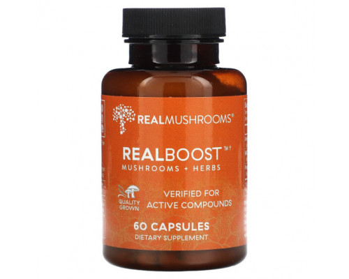 Грибы RealBoost™, Mushrooms + Herbs, 60 Capsules Грибы RealBoost™, Mushrooms + Herbs, 60 Capsules