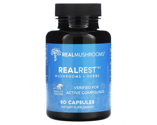 Грибы Real Mushrooms, RealRest, грибы и травы`` 60 капсул Грибы Real Mushrooms, RealRest, грибы и травы`` 60 капсул