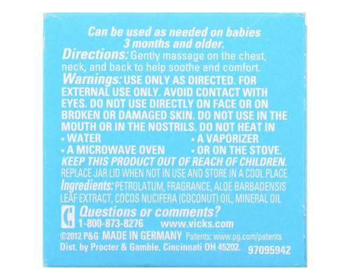 Vicks, Baby Rub, Soothing Ointment, 1.76 oz (50 g) Vicks, Baby Rub, Soothing Ointment, 1.76 oz (50 g)