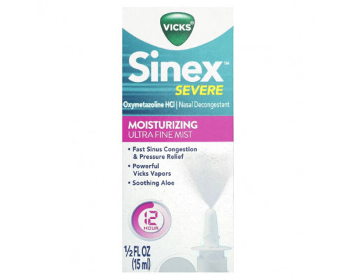 От аллергии Vicks, Sinex Severe, увлажняющий спрей, 15 мл (0,5 жидк. унции) От аллергии Vicks, Sinex Severe, увлажняющий спрей, 15 мл (0,5 жидк. унции)