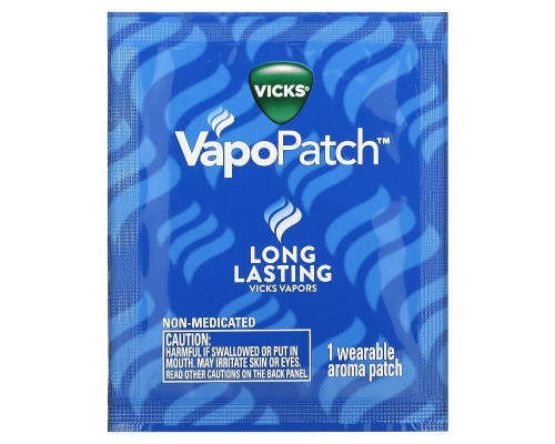 Vicks, VapoPatch для детей, 5 носимых ароматических патчей Vicks, VapoPatch для детей, 5 носимых ароматических патчей