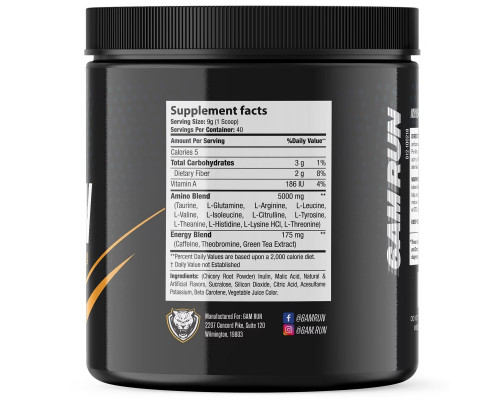 6AM Run, Marathon, Advanced Amino + Preworkout Formula, Peach Mango, 12.7 oz (360 g) 6AM Run, Marathon, Advanced Amino + Preworkout Formula, Peach Mango, 12.7 oz (360 g)