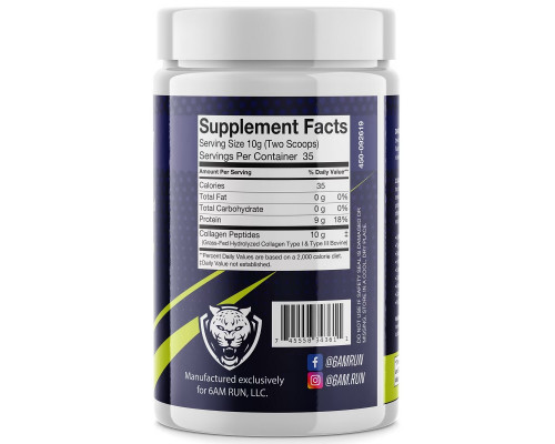 6AM Run, Heel Strike Hydrolyzed Collagen, 12.35 oz (350 g) 6AM Run, Heel Strike Hydrolyzed Collagen, 12.35 oz (350 g)