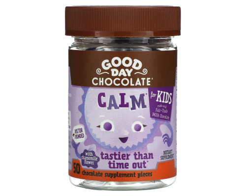 Good Day Chocolate, Calm, для детей, 50 шоколадных добавок Good Day Chocolate, Calm, для детей, 50 шоколадных добавок
